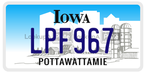 LPF967 license plate in Iowa