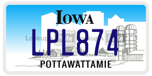 LPL874  license plate in IA