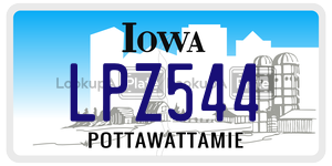 LPZ544  license plate in IA