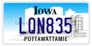 LQN835  license plate in IA