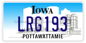 LRG193  license plate in IA