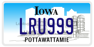 LRU999 license plate in Iowa