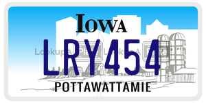 LRY454  license plate in IA