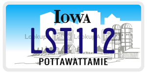 LST112  license plate in IA