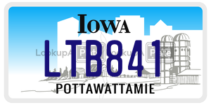LTB841  license plate in IA