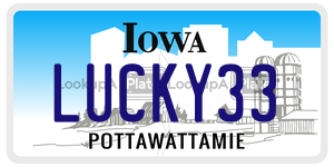 LUCKY33  license plate in IA
