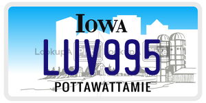 LUV995 license plate in Iowa