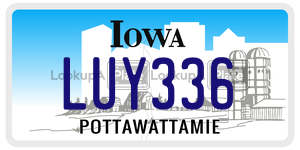 LUY336 license plate in Iowa