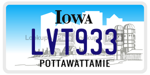 LVT933  license plate in IA