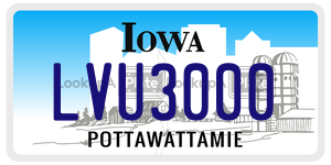 LVU3000  license plate in IA