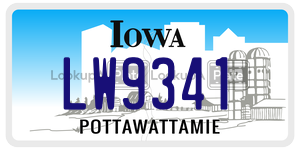 LW9341 license plate in Iowa