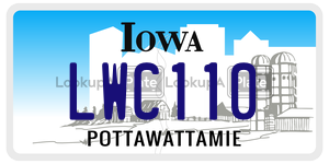 LWC110 license plate in Iowa