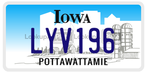 LYV196  license plate in IA