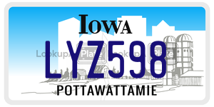 LYZ598  license plate in IA