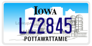 LZ2845  license plate in IA