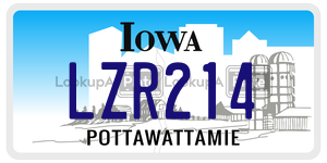 LZR214  license plate in IA
