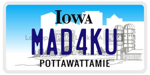MAD4KU  license plate in IA