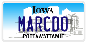 MARCDO license plate in Iowa