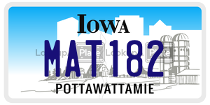 MAT182  license plate in IA