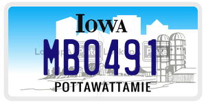 MB0491  license plate in IA