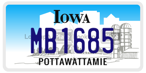 MB1685  license plate in IA