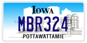 MBR324  license plate in IA