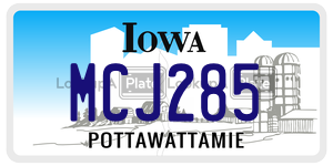MCJ285 license plate in Iowa
