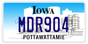 MDR904 license plate in Iowa
