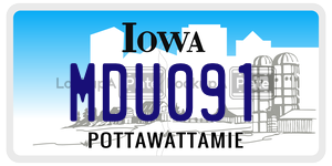 MDU091 license plate in Iowa