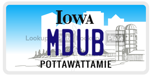 MDUB  license plate in IA