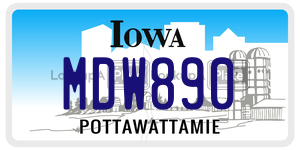 MDW890  license plate in IA