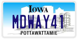 MDWAY41  license plate in IA