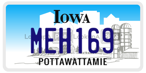 MEH169  license plate in IA