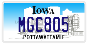 MGC805  license plate in IA