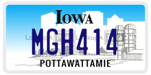 MGH414 license plate in Iowa
