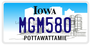 MGM580 license plate in Iowa