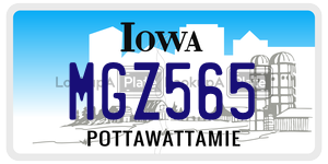 MGZ565  license plate in IA