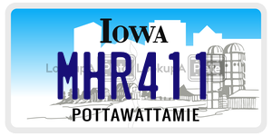 MHR411  license plate in IA