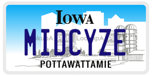 MIDCYZE  license plate in IA