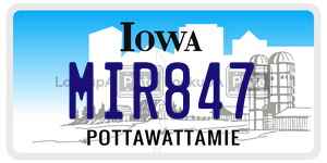 MIR847 license plate in Iowa