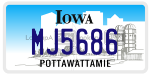 MJ5686  license plate in IA
