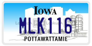 MLK116  license plate in IA