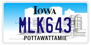 MLK643  license plate in IA