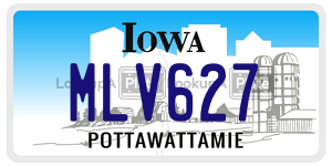 MLV627  license plate in IA