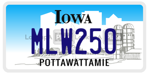 MLW250  license plate in IA
