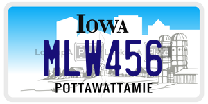 MLW456  license plate in IA