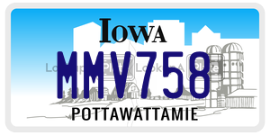 MMV758 license plate in Iowa