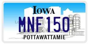 MNF150 license plate in Iowa
