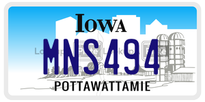 MNS494  license plate in IA