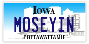MOSEYIN license plate in Iowa